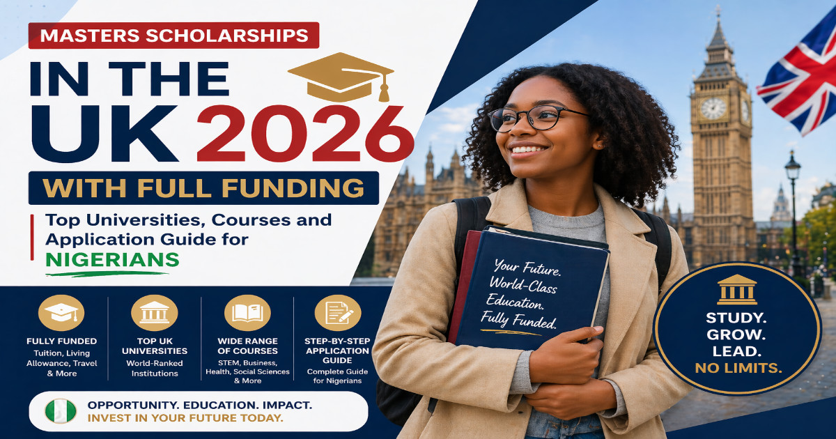 Masters Scholarships in the UK 2026 with Full Funding: Top Universities, Courses and Application Guide for Nigerians