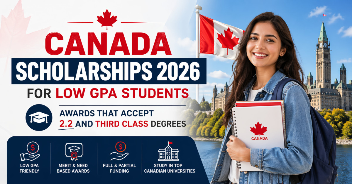 Canada Scholarships 2026 for Low GPA Students: Awards That Accept 2.2 and Third Class Degrees
